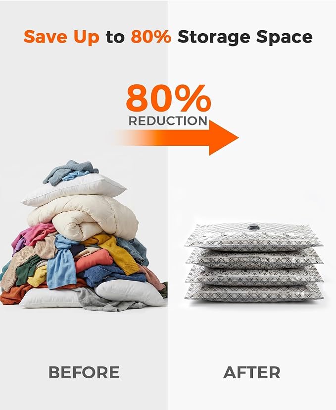 15pcs Vacuum Seal Bags for Clothing Travel, Cordless Pump, Carry-on Size Compression Packing Bags, 4000Pa Suction & 2000mAh Battery, Vacuum Storage Bags for Clothes, Luggage, Suitcase, Space Saver