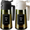 SWEET VIEW 2PCS Olive Oil Dispenser and Oil Sprayer | 16oz/470ml Glass Light-Proof Oil Pourer for Kitchen Air Fryer, Cooking, Salad, and BBQ, with Stickers