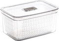 BINO | Produce Saver - 23.7 Cup/5.6L | Fridge Storage Containers for Fruits and Vegetables | Vegetable Storage with Adjustable Air Vent, Removable Basket | BPA-Free Fridge Organizers and Storage