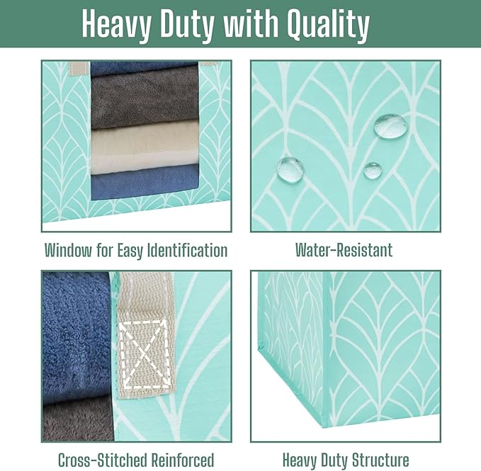 VENO 4 Pack Heavy Duty Moving Bags, Clothes and Comforter Storage Bags with Clear Window, College Dorm Essentials Packing Supplies, Foldable Boxes Alternative (Evergreen, 4 Pack)