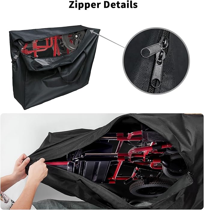 Rollator Walker Travel Bag - Waterproof Wheelchair Bag for Folding Walker Wheelchair Transport Chair Portable Large Duffel Bag Carry Case for Car Traveling (39" L x 16" W x 32" H)