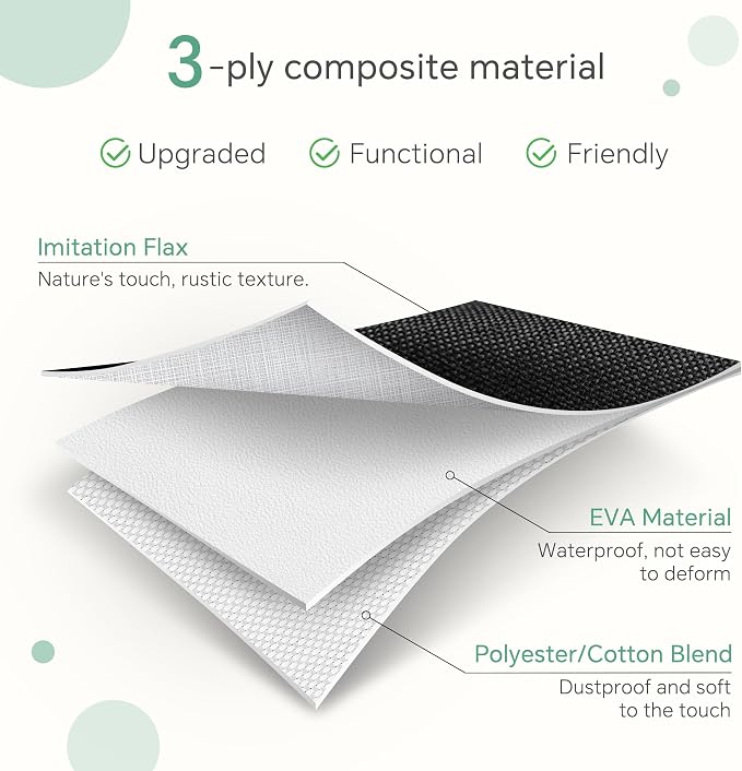 FinishingBo Large 11x11 Inch Cube Storage Bins with Cotton Handles for Closet, Shelves, Clothes, Towel (White/ Black-6 Pack)