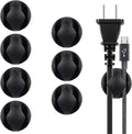 BEADNOVA Cable Clips Cord Organizer Cable Management Wire Cord Holder 2 Slots Adhesive Wire Holder for Car Charging Accessory PC Office Home (Black, 8 pcs)
