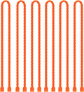 6 PCS 24-Inch Silicone Cable Ties Dia 5mm Reusable Steel-Core Rubber Twist Ties Bendable Cable Ties for Bundling and Holding, All Purpose Cord Tie for Indoor and Outdoor (Orange)