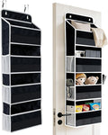 Over the Door Organizer, Door Storage Organizer with Large Capacity Pockets, Hanging Shelves for Bedroom, Closet, Dorm, Pantry (Black, 6-Tier)