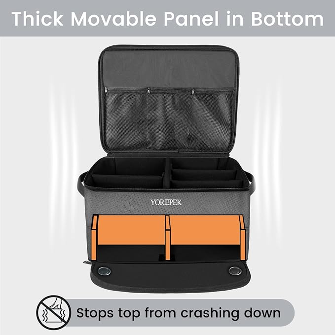 YOREPEK 2 Layer Golf Trunk Organizer, Golf Gifts for Men with Separate Ventilated Compartment for 2 Pair Shoes, Waterproof Car Trunk Locker for Balls, Tees, Clothes, Gloves, Gifts for Golfers