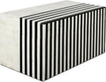 Handicrafts Home Large Decorative Storage Box with Lid – Black White Modern Storage Box, Remote Control Organizer for Coffee Table, Console & Living Room Decor – Mono Lead 12 x 6 x 2