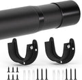 SUTINE Closet Rod, 17 to 38 Inch Adjustable Closet Bar for Hanging Clothes, Heavy Duty Clothes Hanging Rod Closet Poles for Wardrobe, Laundry, Bathroom, Windows, Matte Black, 1.3 Inch Diameter