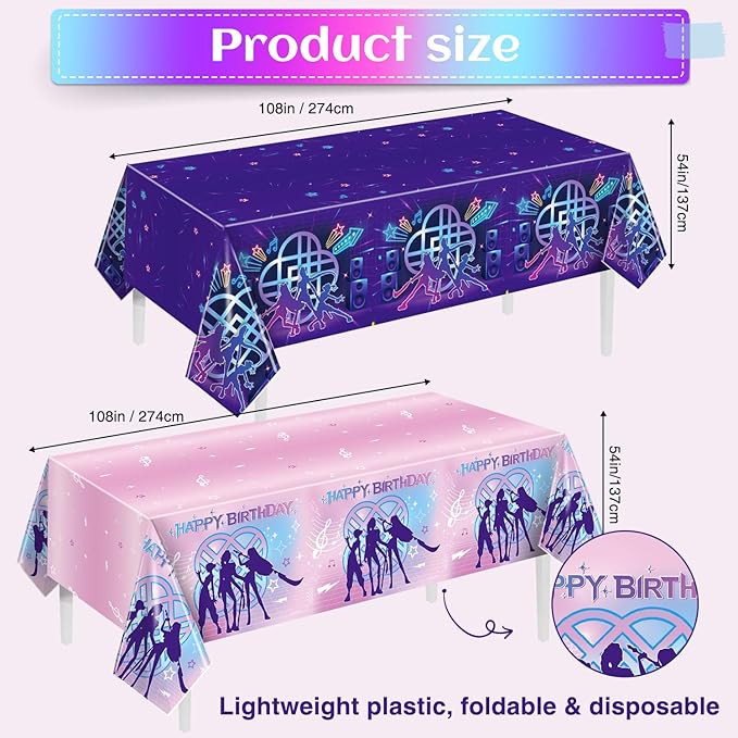 SEL Popular Birthday Party Decorations Tablecloth, Large 108" X 54" Popular Cartoon Theme Birthday Table Cover for Big Fans, Popular Party Supplies Table Cloth for Home