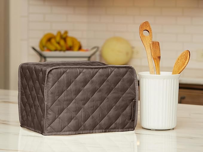 Covermates Keepsakes Toaster Cover – Quilted Appliance Protector for Coutertop Bread Ovens – Dust & Stain Resistant, Washable Slip‑On Design for Countertop Storage, Bronze
