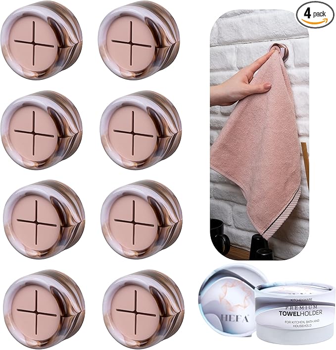HEFA Towel Hooks, Dish & Hand Towel Holder, Kitchen Organization - 8 Pack Eco
