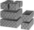 Posprica Woven Baskets, Storage Baskets for Organizing (Set of 8), Cube Baskets Bin Container Matching Storage Boxes Organizers for Pantry, Office, Shelves, Media-room