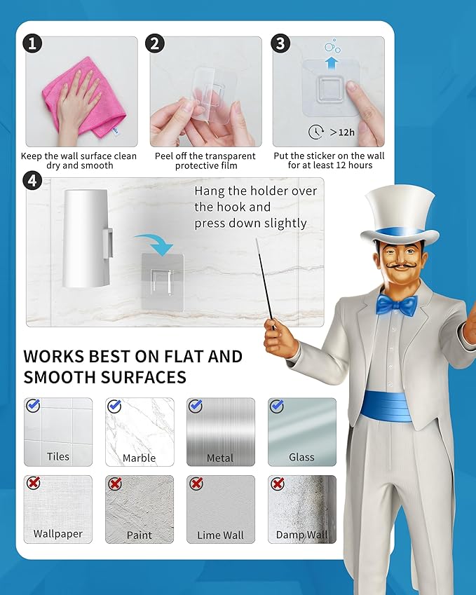 MR.SIGA Toilet Brush and Holder Set, Wall Mounted Toilet Bowl Brush, White | Space saving design, flexible thermoplastic rubber bristles, easily cleans hard to reach areas, pack of 2