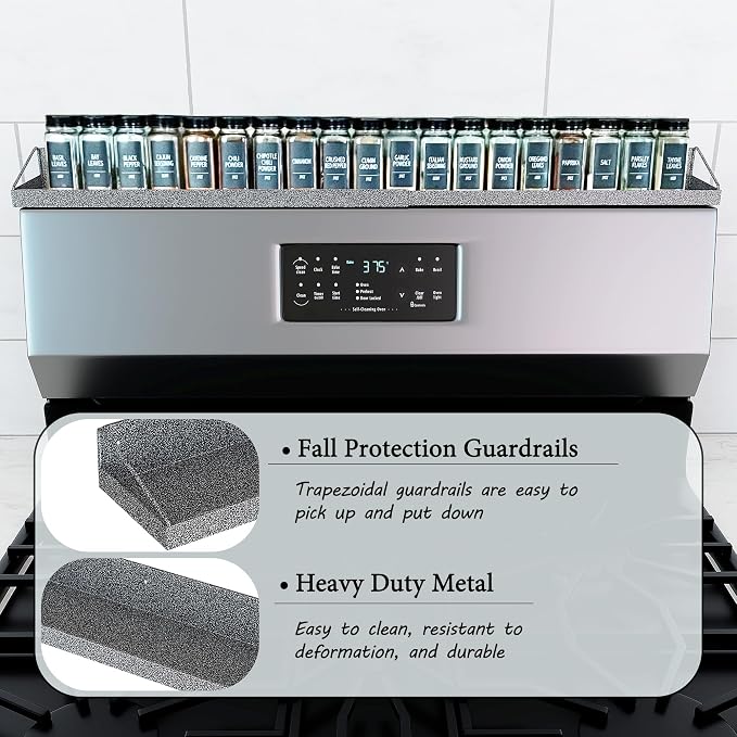 Magnetic Over the Stove Shelf, Extendable（16" to 30" ）Steel Spice Rack Shelf, Above Oven Storage Organizer, Stove Top Shelf for Kitchen Range, Back of Stove & Floating Shelves for Bathroom - Gray