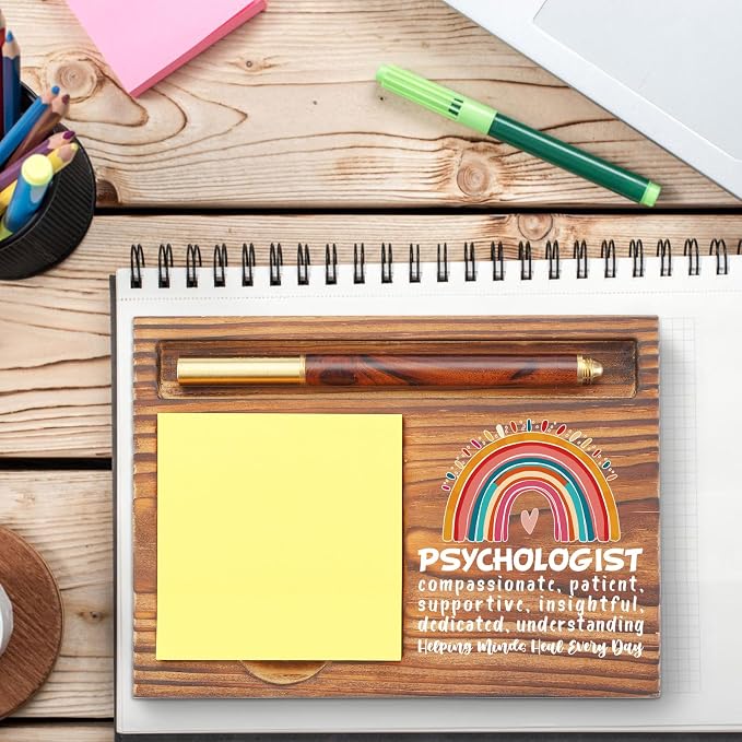 Psychologist Gift Sticky Note Holder Appreciation Thank You Gift Wooden Desk Accessory Psychologist Appreciation Week Team TZP174
