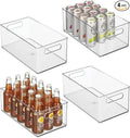 iDesign Stackable Fridge Bin, Set of 4, Clear | Kitchen Storage Bin, For Pantry, Cabinets, or Fridge