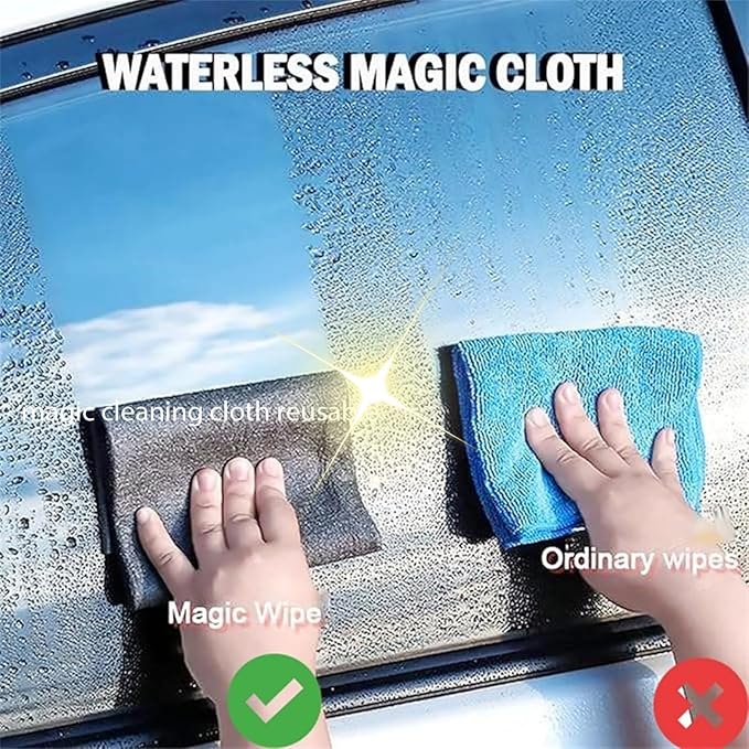 Magic Cleaning Cloth, Microfiber Cleaning Cloth, Reusable, Lint Free, Streak Free, Absorbent & Machine Washable Multipurpose for Cars, Windows, Glass, Mirrors & Kitchen (11.8×15.7in, 5pcs)