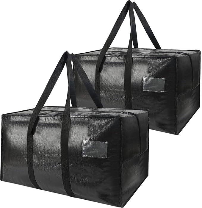 Heavy Duty Extra Large Moving Bags,69 Gallon Jumbo Packing Bags,Huge Moving Storage Bags with Strong Zippers & Carrying Handles,Reusable Big Moving Storage Bags for College Dorm Travel 2Pack