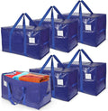 Heavy Duty Moving Bags 6 Pack, 90L Extra Large Storage Bags with Zipper & Handles, Waterproof Moving Box Alternative, Reusable Storage Bins for Clothes, Bedding, Dorm & Moving Supplies