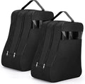 Aliceset 2 Pcs Black Boot Bags for Cowboy Two Separate Compartments Boots Portable Storage Bag for Travel Long Tube Shoes Bags Men Tall Shoe with Handle for Home Travel
