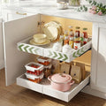Abalter Expandable Pull Out Cabinet Organizer, 2-Tier Slide Out Drawer for Kitchen Cabinets, Adjustable Width 12-18.5", Slide Out Shelves for Kitchen Countertop, Bathroom, Pantry, Heavy Duty Caddy