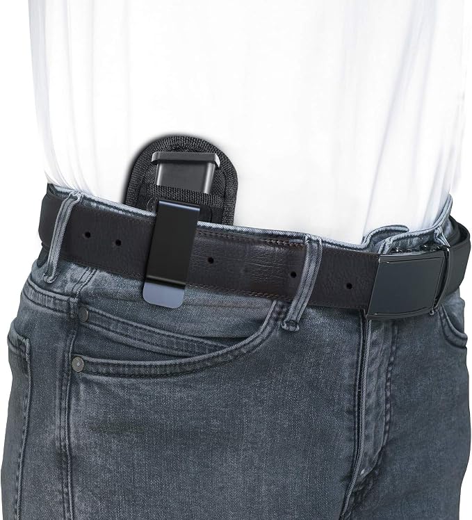 2 Pack Universal Magazine IWB Pouch Concealed Carry 9mm .40 .45 .380 .357, Mag Holster for S&W M&P Sig Sauer Ruger Glock, Handgun Ammo Gun Ammunition Holsters