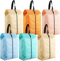 6 Pcs Travel Shoe Bags with Zipper Nylon Portable Waterproof Suitcase Shoe Organizer Packing for Golf(L,Pastel)