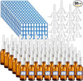 80 Pcs Nasal Spray Bottle Empty, Brown Glass Refillable Fine Mist Nasal Spray Bottles with 16 Funnels and 16 Labels (30ML/1oz)