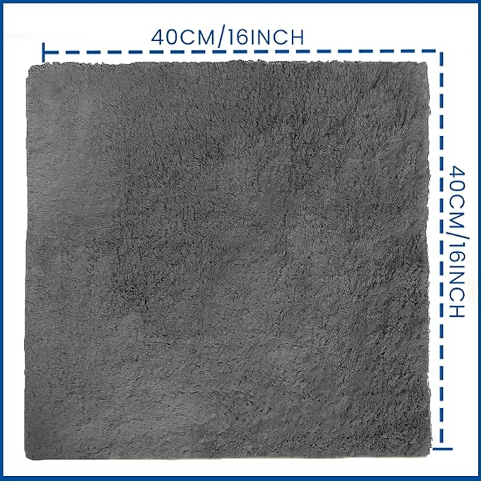 Towelogy® Super Absorbent Microfibre Cloth | Absorbs Over 10 Times its Weight in Water | Sponge-Like Absorbency | Multipurpose Scratch-Free Cleaning Cloth for Household Use (Grey)