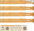 Night Tree Expandable Bamboo Drawer Dividers – drawer separators for Clothes, Kitchen Utensils, Bathroom, and Dresser Drawers (17.5" to 21.5")