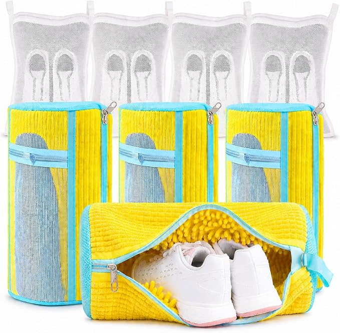8-Piece Shoe Washing Machine Bag & Dryer Bag for Shoes 4x Each - 360° Thick Protection, Highly Durable Mesh Sneaker Washer w/Zipper Lock – Deep Cleaning Sneaker Laundry Bag for Spotless Shoes
