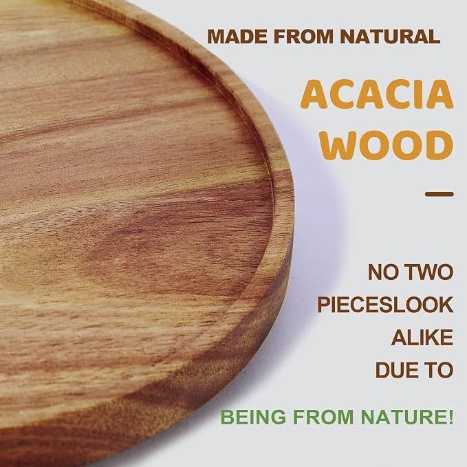 10-inch Acacia Wood Lazy Susan Organizers,Lazy Susan Turntable for Cabinet