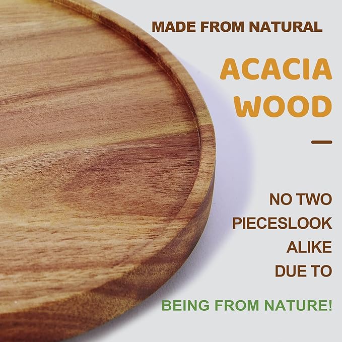 12-inch Acacia Wood Lazy Susan Organizers,Lazy Susan Turntable for Cabinet