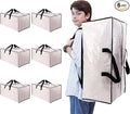 NATURELUX Heavy Duty Moving Bags with Backpack Straps and Strong Handles, Alternative to Moving Boxes and Storage Totes for Dorm Room Essentials, 6 Pack, Clear