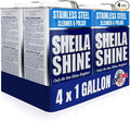 4 x 1 Gallon Sheila Shine Stainless Steel Cleaner and Polish - Cleans, Polishes & Protects Kitchen Appliances, Refrigerators, Sinks, Ovens & Grills - Stainless Steel Metal Cleaner