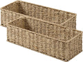 StorageWorks Toilet Tank Basket for Bathroom, Seagrass Storage Baskets for Toilet Tank Top, 2-Pack