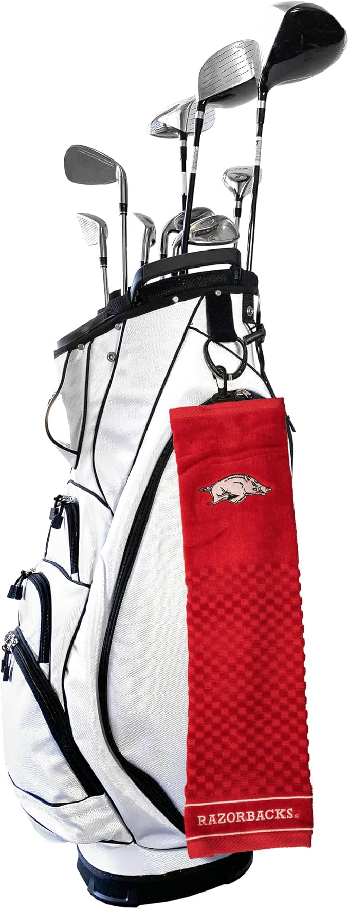 Team Golf NCAA Arkansas Razorbacks Embroidered Golf Towel Embroidered Golf Towel, Checkered Scrubber Design, Embroidered Logo