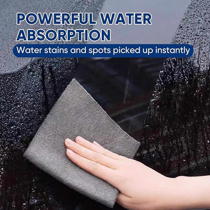 SakerPlus Thickened Magic Cleaning Cloth, 5 Pieces Lint Free Microfiber Cloth for Glass, Mirrors, Windows, Cars (15.7"x19.7" (40x50cm))