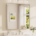TETOTE Brushed Nickel Mirror 36 x 36 Inch for Bathroom Over Sink Metal Framed Mirror Modern Farmhouse for Living Room Entryway(Horizontal/Vertical)