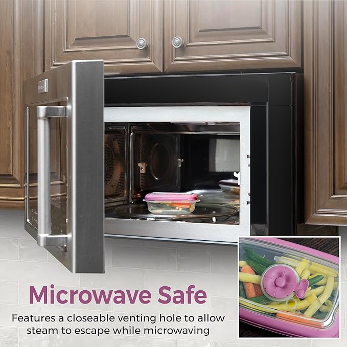 Tribello Freezer To Microwave 4.1-Cup Food Storage Containers With Airtight Lids, Microwave safe with Steam Vents lids, On The Go Meal Prob Lunch Containers - Dishwasher Safe, BPA-Free (33oz)