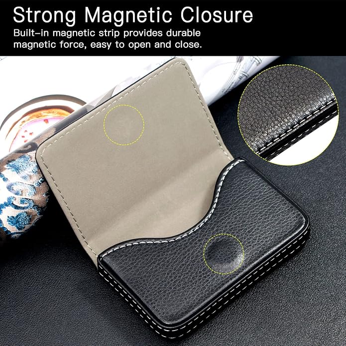 Padike Business Name Card Holder Luxury PU Leather,Business Name Card Holder Wallet Credit card ID Case/Holder For Men & Women - Keep Your Business Cards Clean