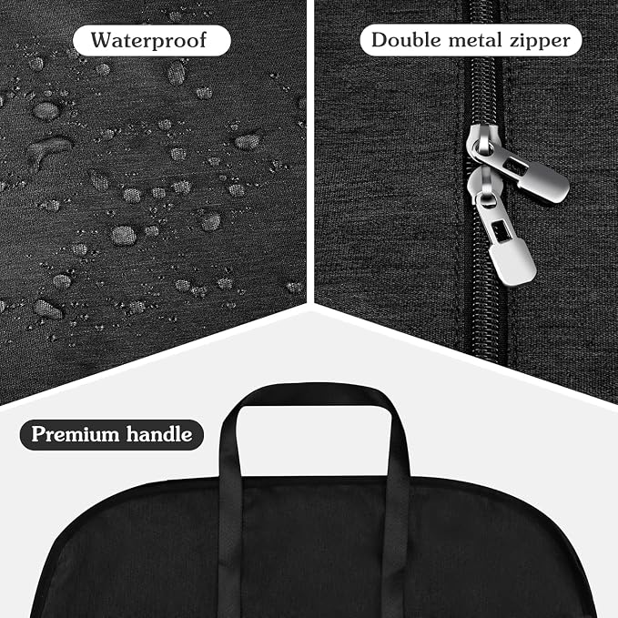 Limoomil Heavy Duty Waterproof Garment Bag for Travel, Tear Resistance Suit Bag for Men Travel for Suits, Tuxedos, Coats, Uniform. 54 inch