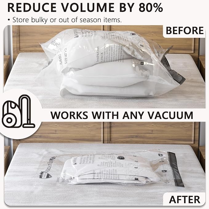 Vacuum Seal Bags for Clothing Travel and Home Storage, Travel Vacuum Bags with Electric Pump, Space Saver packing compression for Blankets Comforters Pillows Clothes, 14 Combo