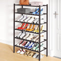 Smiry Bamboo Shoe Rack, 6 Tier Free Standing Wooden Shoe Organizer, Stackable Wood Shoe Storage Shelf for Closet, Entryway, 12 Vertical Slats, 2+2+2 Stack Standard Legs, 26.8"x11"x39", Brown