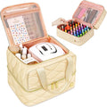 YOREPEK 2 Layer Nail Polish Organizer Case for 42+ Bottles (15ml/0.5 fl.oz) | Nail Kit Bag with Compartments for Nail Supplies, Nail Stuff, UV Lamp, Nail Tech Organizers and Storage for Manicure Tools
