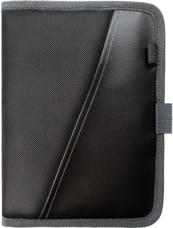 PlusXpres Glove Box Compartment Organizer - Car Document Holder - Gray | Owner Manual Case Pouch, Vehicle Storage Wallet for Registration and Insurance Card, Auto Paperwork Holder, Log Book included