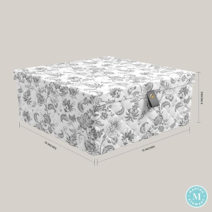 Martha Stewart Collapsible Storage Organization Photo Bin Container Lidded
