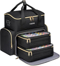 YOREPEK Nail Polish Organizer Bag Holds 48 Bottles (15ml/0.5 fl.oz) UV lamp | Nail Organizers and Storage with 2 Removable Pouches Fits Nail Supplies, Nail Tech Bag Gifts for Manicurist