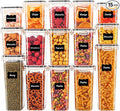 15PC Pantry Storage Containers, Airtight Food Storage Containers with Lids, BPA Free Kitchen and Pantry Organization and Storage Set for Pasta, Dry Food, Flour and Sugar, Cereal