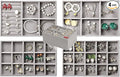 Set of 4 Stackable Jewelry Trays Organizer, Velvet Earring Organizer, Jewelry Organizer Showcase Display Drawer Organizer Storage, Earring Holder Necklace Bracelet Ring Accessary Organizers (Gray)